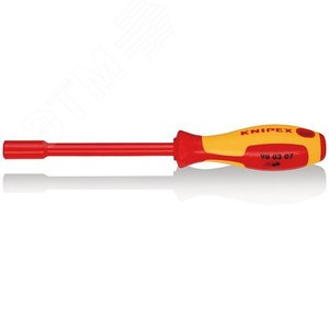Ключ торцевый шестигранный с отвёрточной рукояткой VDE 1000V размер под ключ 7 мм L-237 мм диэлектрический