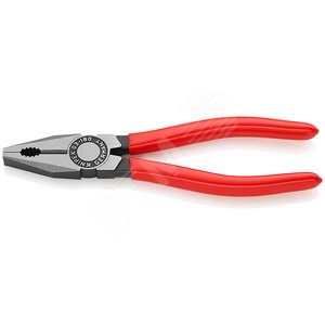 Плоскогубцы комбинированные резка - проволока средней твердости 34мм твердая проволока 22мм кабель 12мм (16мм) L=180мм черные обливные рукоятки