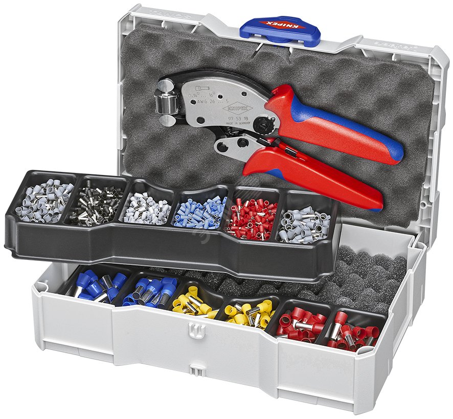 Набор контактных гильз в систейнере TwisTor16 пресс-клещи KN-975318 гильзы контактные изолированныеованные 05мм 075мм 1мм 15мм - 200шт 25мм - 150шт 4м