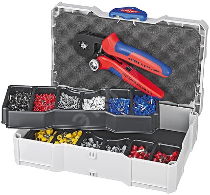 Набор контактных гильз в систейнере комплектация пресс-клещи KN-975304 гильзы контактные изолированныеованные 05мм 075мм 1мм 15мм 25мм по 200шт 4мм 6м