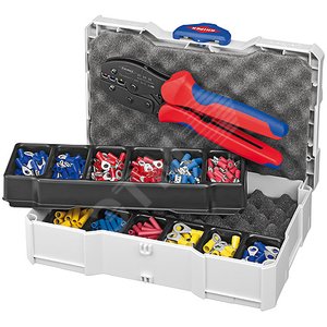 Набор контактных гильз в систейнере комплектация: Пресс-клещи PRECIFORCE KN-975236 гильзы флажковые (63x08 мм: 05-10 мм 15-25 мм) наконечники кабельны