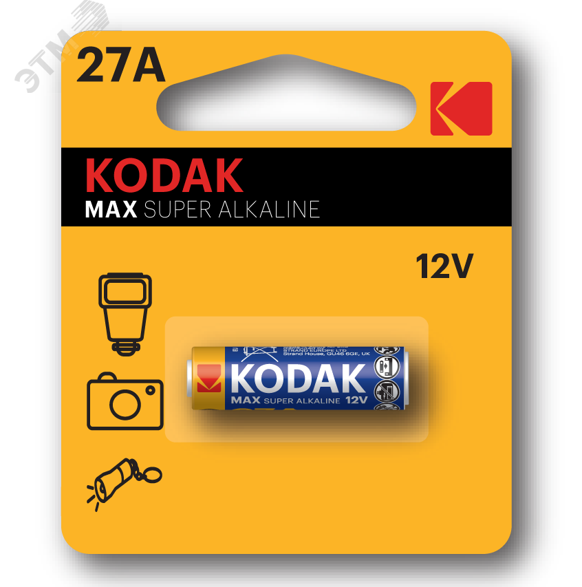 Батарейка Kodak 27A-1BL MAX SUPER Alkaline [K27A-1, GP27A, MN27] (60/240/28800)