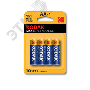 Батарейка Kodak LR6-4BL MAX SUPER Alkaline [KAA-4] (80/400/17600)