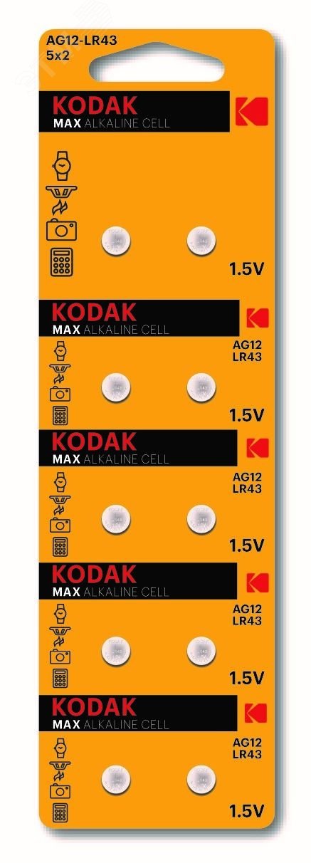 Батарейка AG12 (386) LR1142, LR43 [KAG12-10] MAX Button Cell (100/1000/70000)