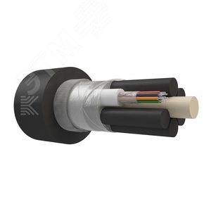 Кабель оптический подвесной самонесущий. многомодульный. армированный стеклонитями. G.652.D. 8 волокон. 7 кН