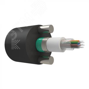 Кабель оптический в канализацию с ЦТ. периферийные силовые элементы стальная проволока. бронированный стальной лентой. G.652.D. 8 волокон. 2.7 кН