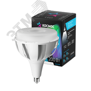 Лампа светодиодная LED 200Вт 220В E40 D192х247 4500К белый 19000 лм КОСМОС