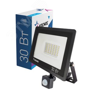 Прожектор светодиодный ДО-30Вт с ИК-Датчиком 6500К1600Лм IP65