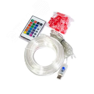 Гирлянда влагозащитная Дюралайт 10м (нить в трубе 0,8мм) + 30 клипс