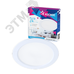 Светильник светодиодный ДВО-18 Вт 6400K 1920 Лм белый КОСМОС