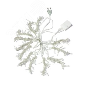 Гирлянда-Дождь  1,5х1,5м 144LED цвет свечения - мульти 1,5мм прозрачный провод 8 режимов свечения от 220V