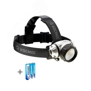 Фонарь налобный , XPE LED + 6 SMD, 3 батарейки ААА, 250Lm,