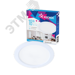 Светильник светодиодный ДВО-18 Вт 4000K 1440 Лм белый