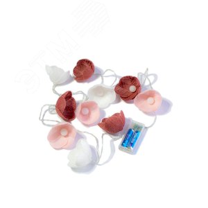 Гирлянда-Цветы 10LED, красная гамма