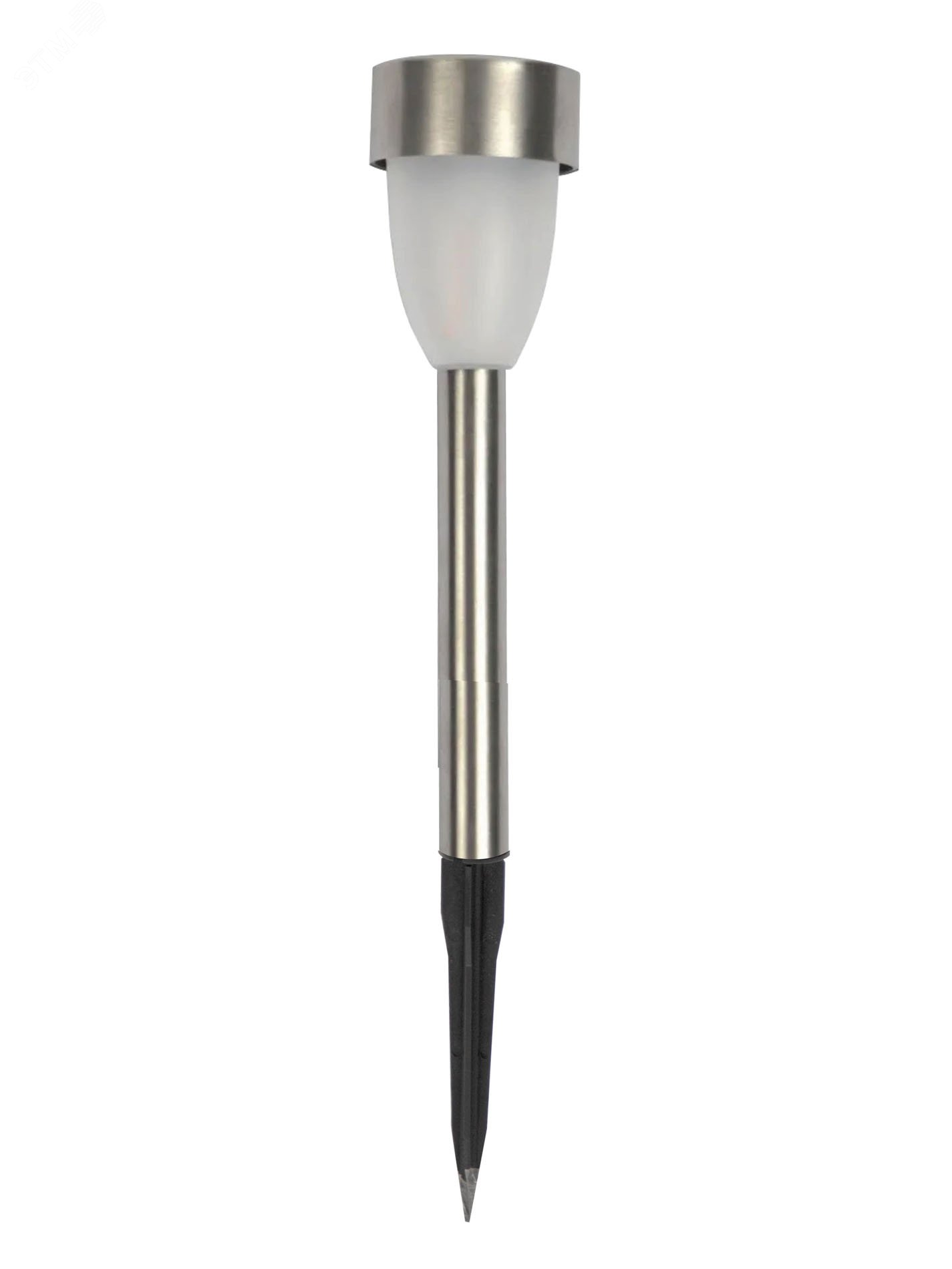 Светильник садовый 37см, эффект свечи, мат. Хром, упаковка - термо-пленка