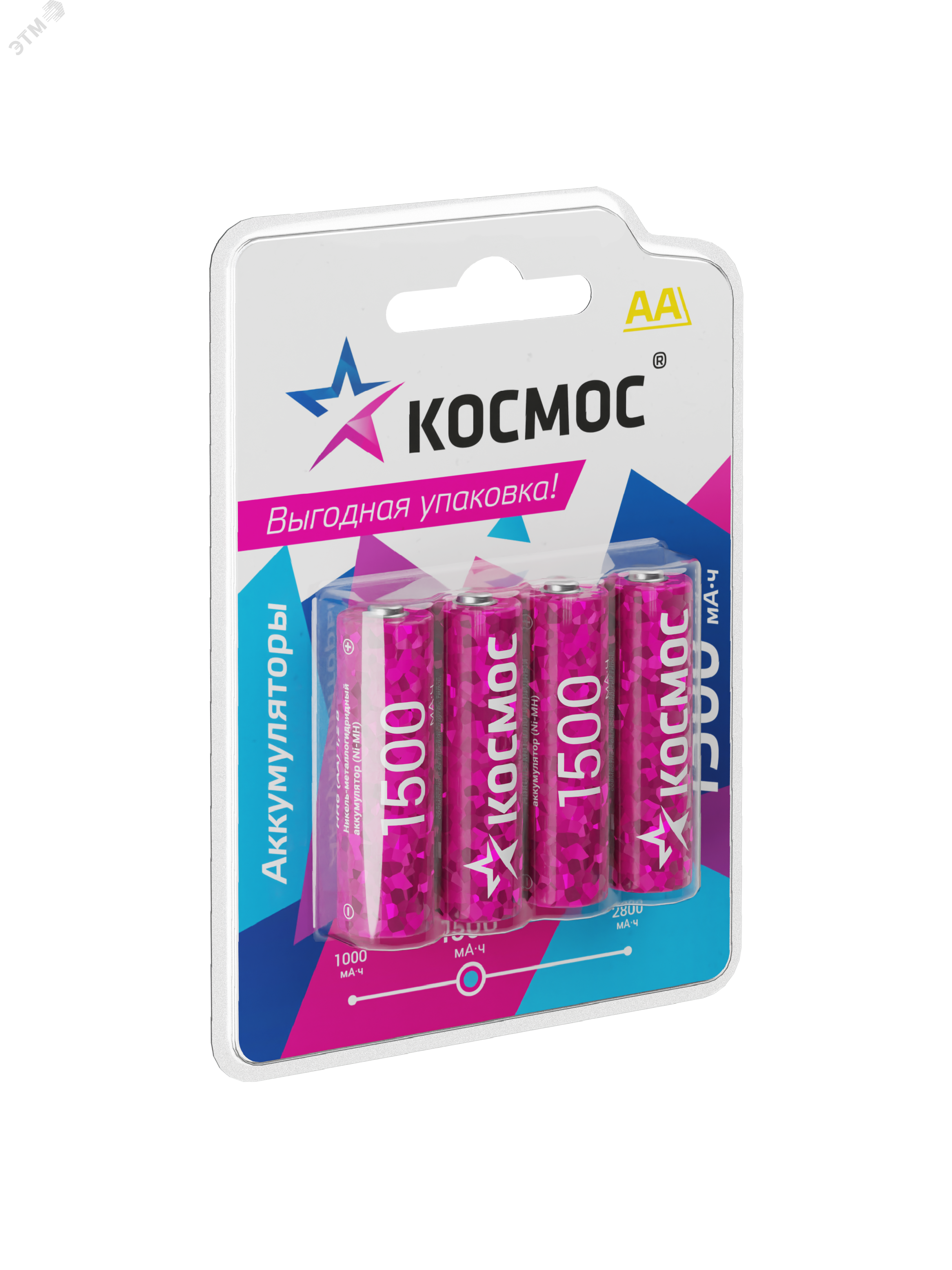 Аккумулятор 1500мАч R6 (AA) NiMH 4BL,