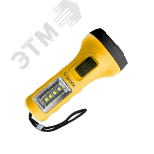 Фонарь ручной 0,5Вт LED+4SMD(1Вт)/1xAA/корпус ABS-пластик/ремешок ручной,