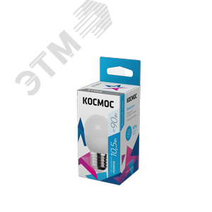Лампа светодиодная LED 10.5Вт Шар 220В Е27 D45х82 4500К белый 840 лм