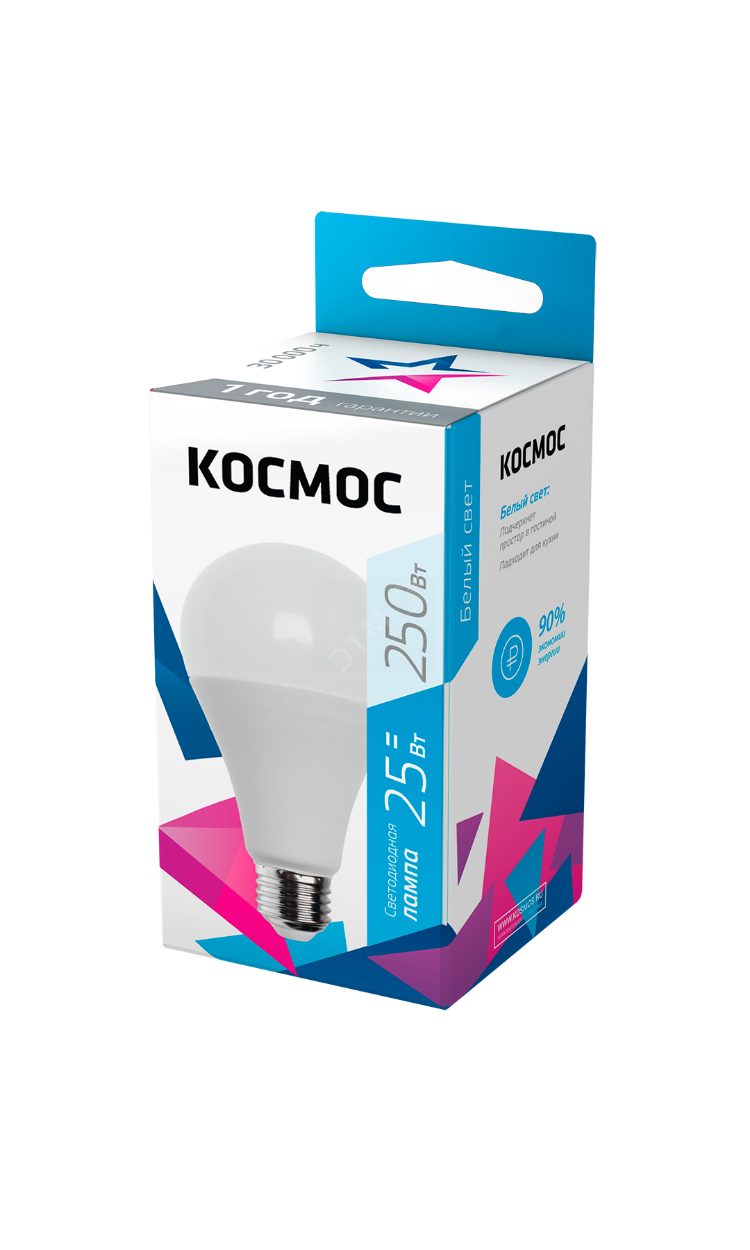 Лампа светодиодная LED 25Вт 220В E27 D65х130 4500 белый A65