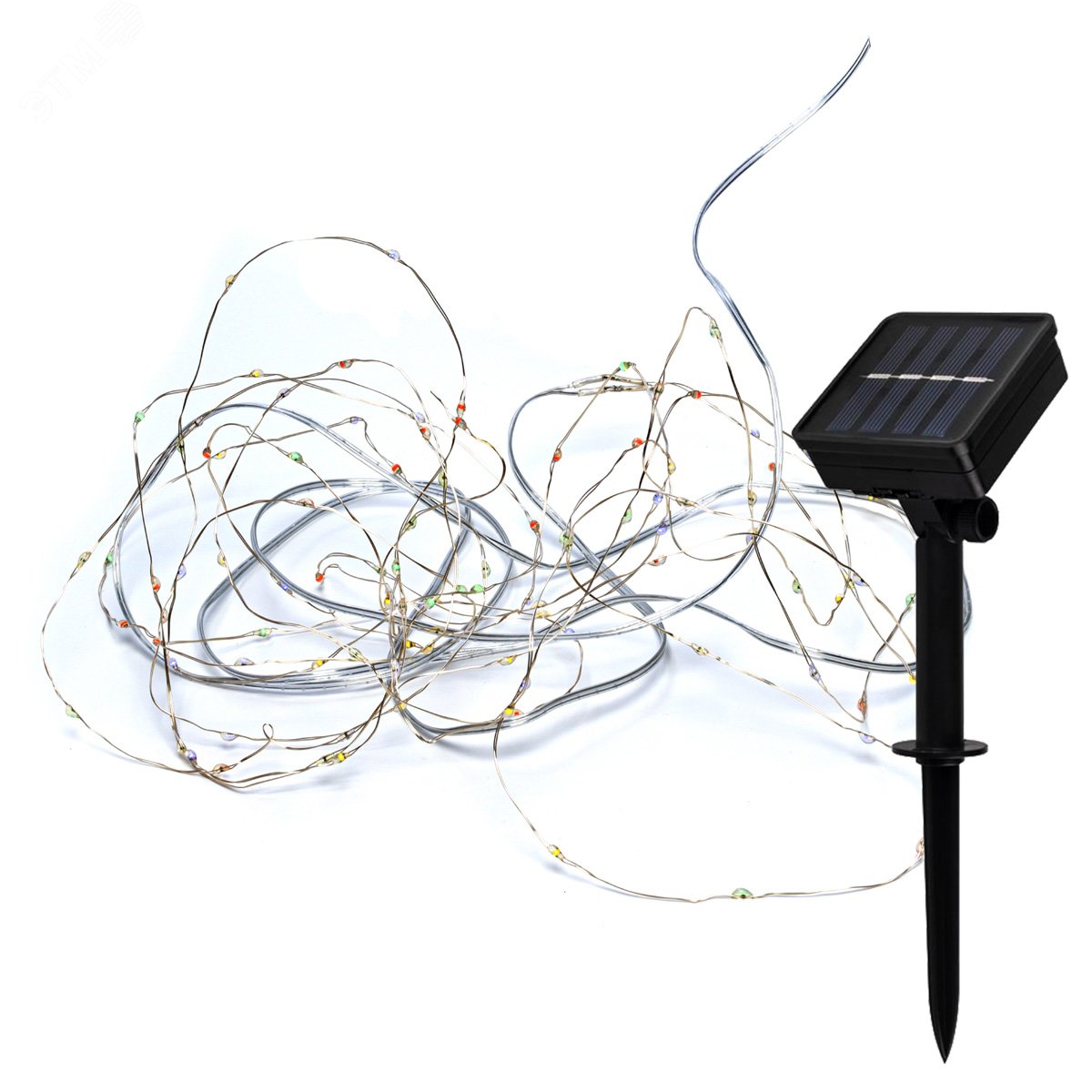 Cадовая гирлянда Золотые нити'' на медном проводе на солнечной батарее