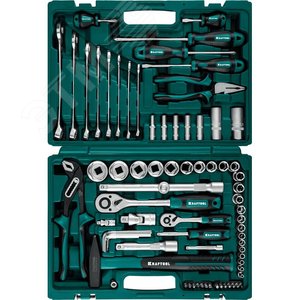 KRAFTOOL EXTREM-76, 76 предм., (1/2″+3/8″+1/4″), универсальный набор инструмента (27889-H76)