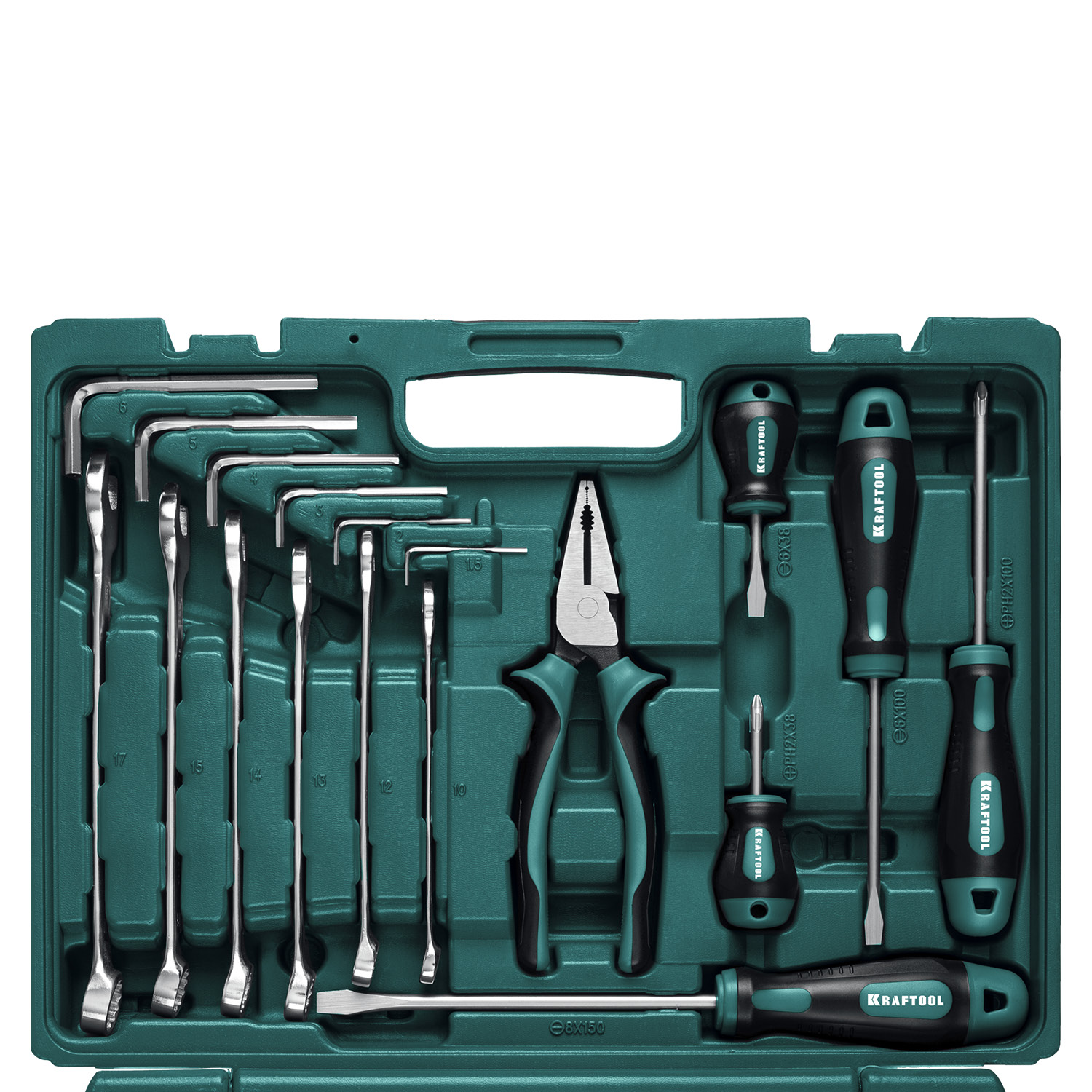 KRAFTOOL EXTREM-66, 66 предм., (1/2″+1/4″), универсальный набор инструмента (27976-H66)