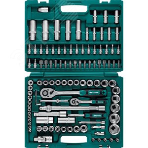 KRAFTOOL X-Drive 108, 108 предм., (1/2″+3/8″+1/4″), универсальный набор инструмента (27888-H108)