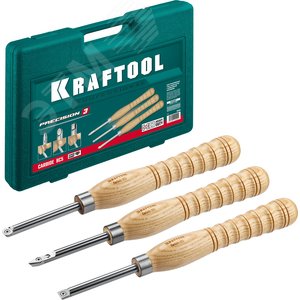 KRAFTOOL Precision-3, 3 предм., набор ручных резцов по дереву (18369)