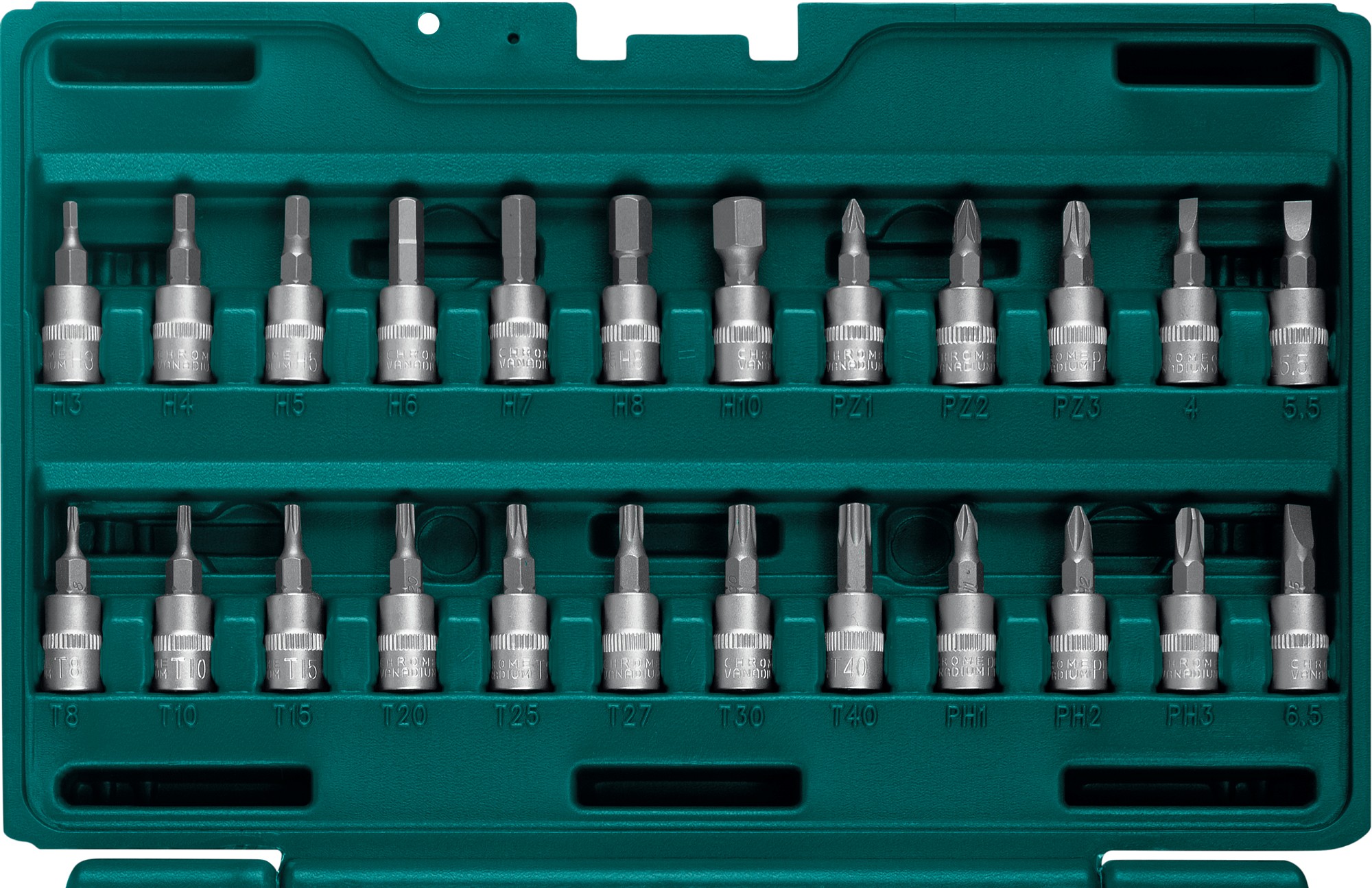 KRAFTOOL X-Drive, 57 предм., (1/4″), универсальный набор инструмента (27885-H57)