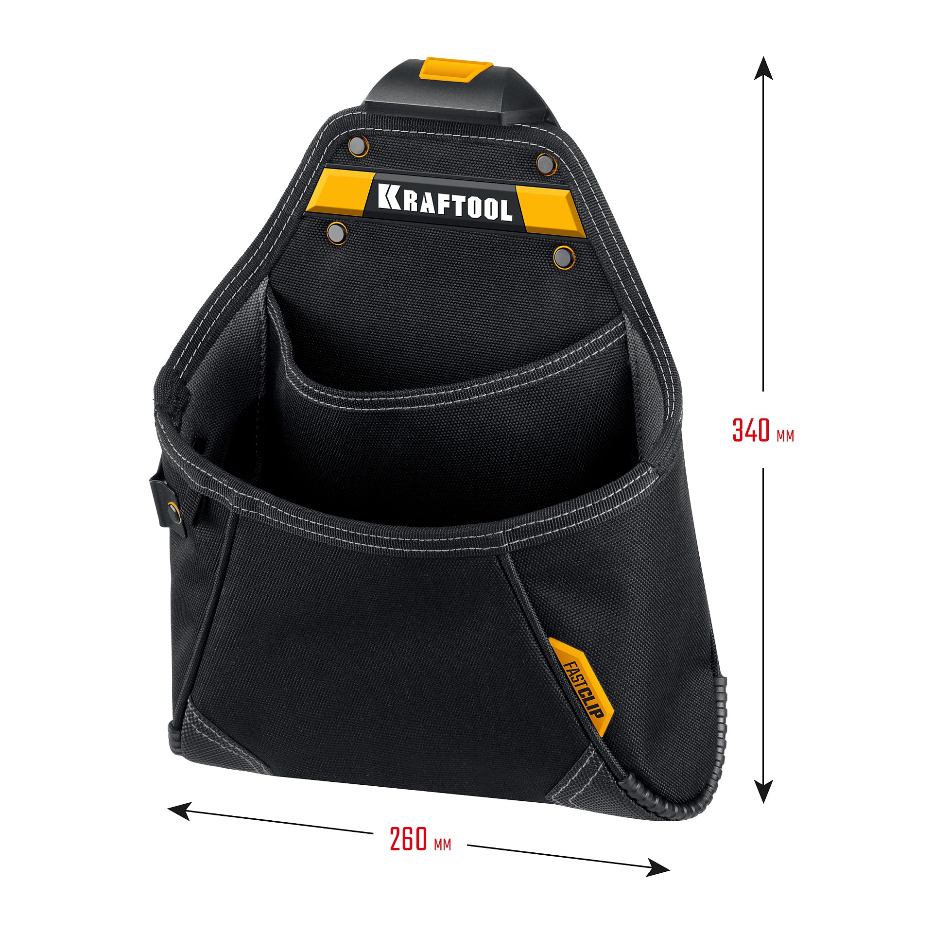 KRAFTOOL KP-12 поясная сумка с быстросъёмным креплением FastClip, 260 х 340 мм (38774)