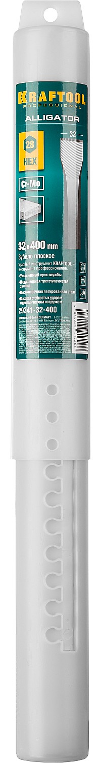 KRAFTOOL ALLIGATOR, 32 x 400 мм, HEX 28, плоское зубило (29341-32-400)