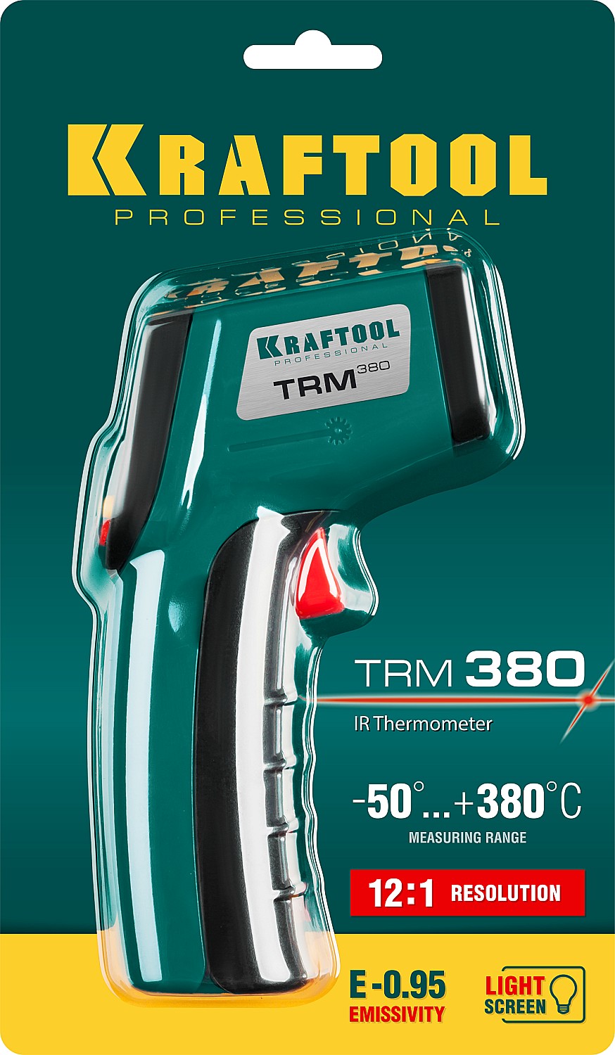 KRAFTOOL TRM-380, -50° +380°С, пирометр инфракрасный (45707-380)