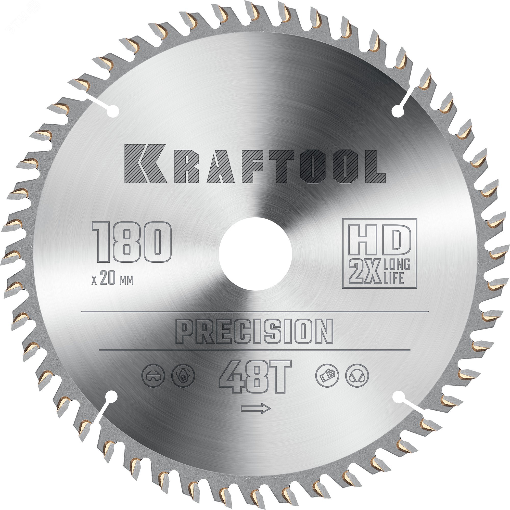 KRAFTOOL Precision, 180 х 20 мм, 48Т, пильный диск по дереву (36952-180-20)