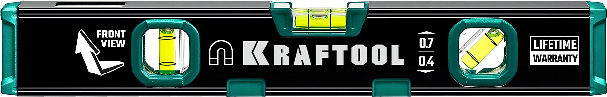 KRAFTOOL KOMPAKT-300, 300 мм, усиленный профиль, с зеркальным глазком, компактный магнитный уровень (34784)