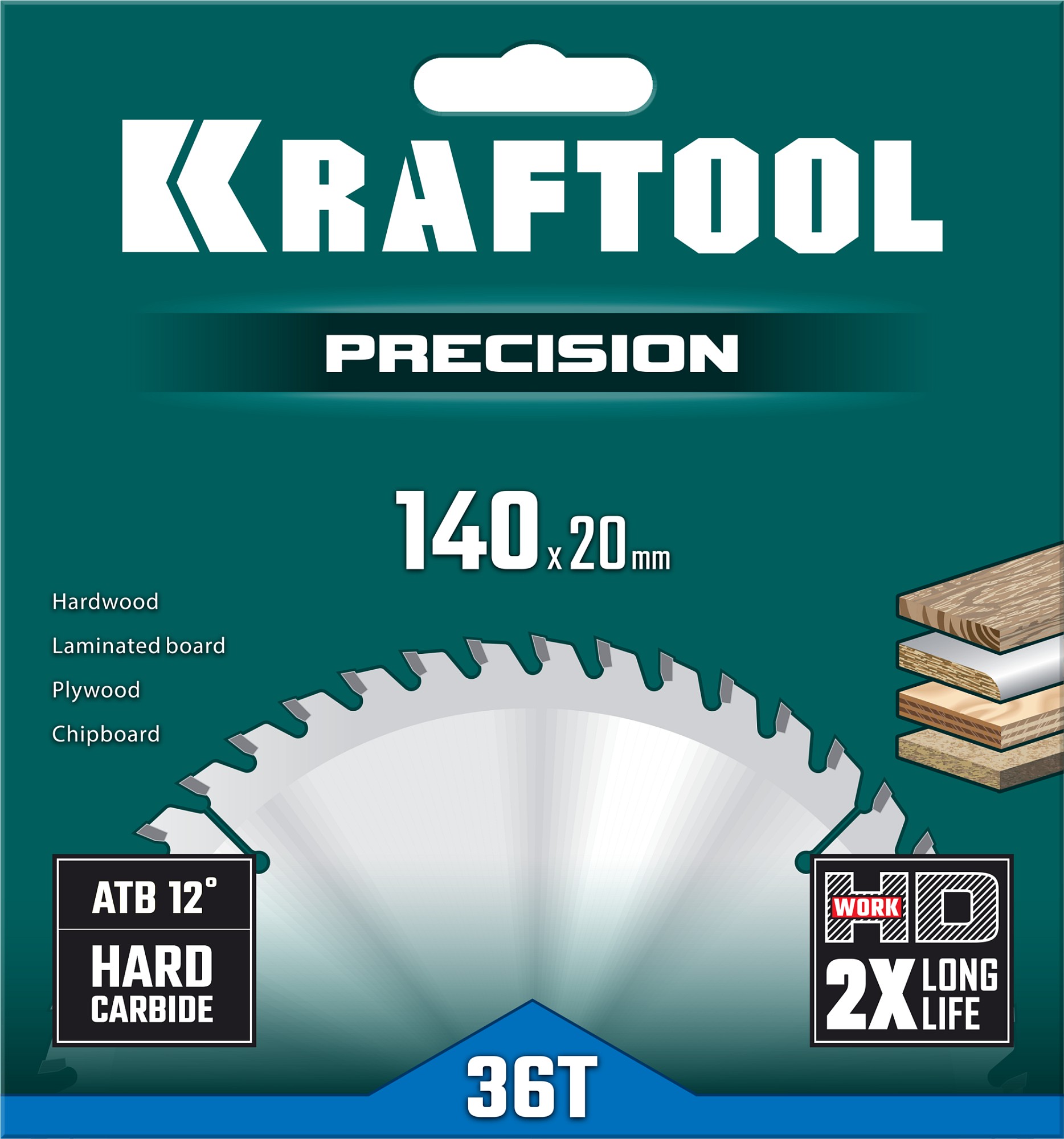 KRAFTOOL Precision, 140 х 20 мм, 36Т, пильный диск по дереву (36952-140-20)