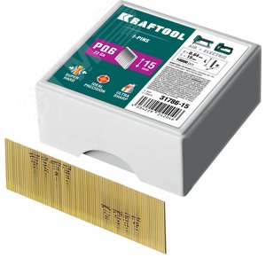KRAFTOOL тип 23GA (P0.6) 15 мм, 10 000 шт, шпильки для нейлера (31786-15)