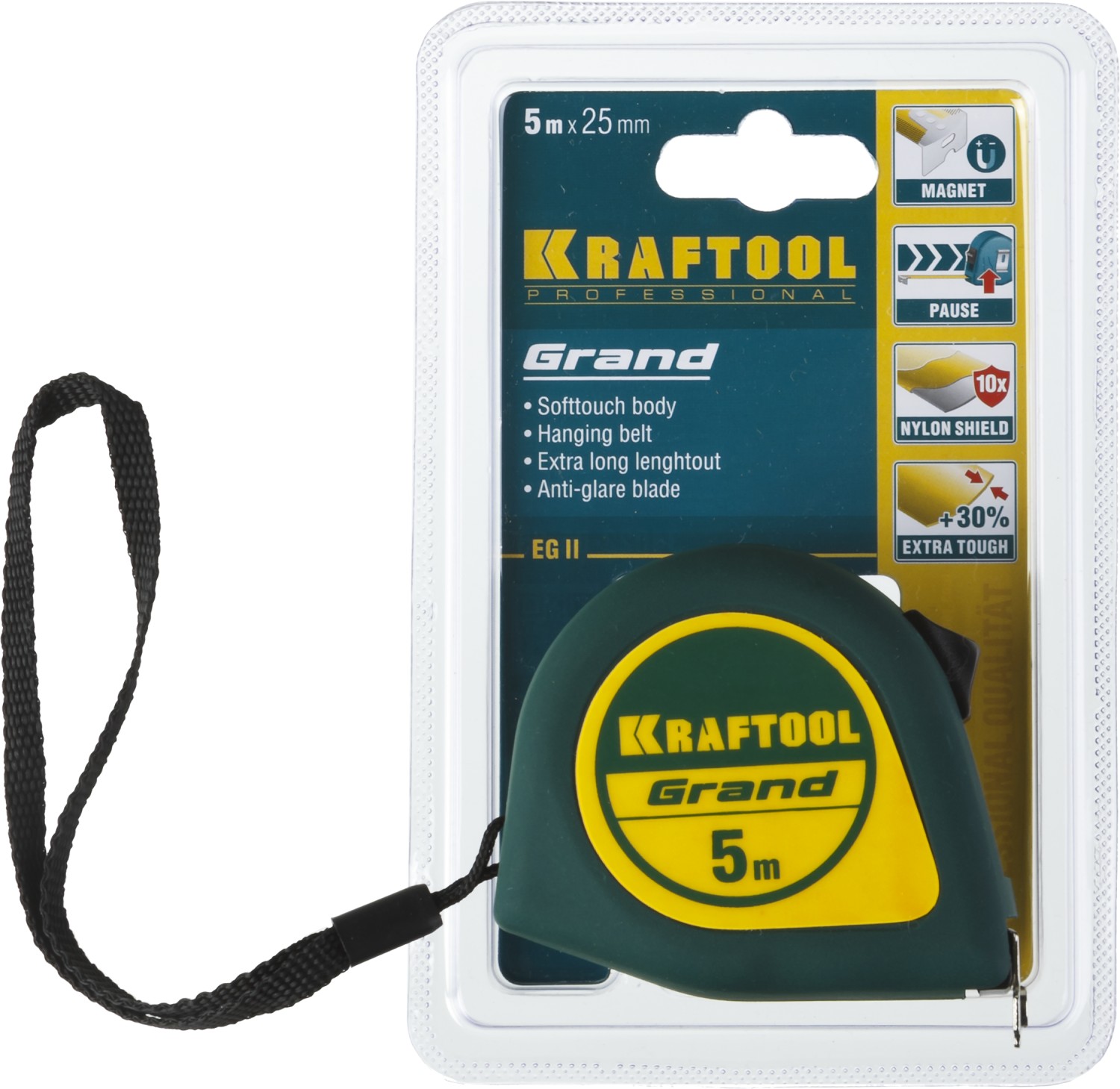 KRAFTOOL Grand, 5 м х 25 мм, рулетка (34022-05-25)