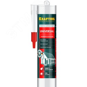 KRAFTOOL UNIVERSAL, 300 мл, прозрачный, универсальный силиконовый герметик (41253-2)