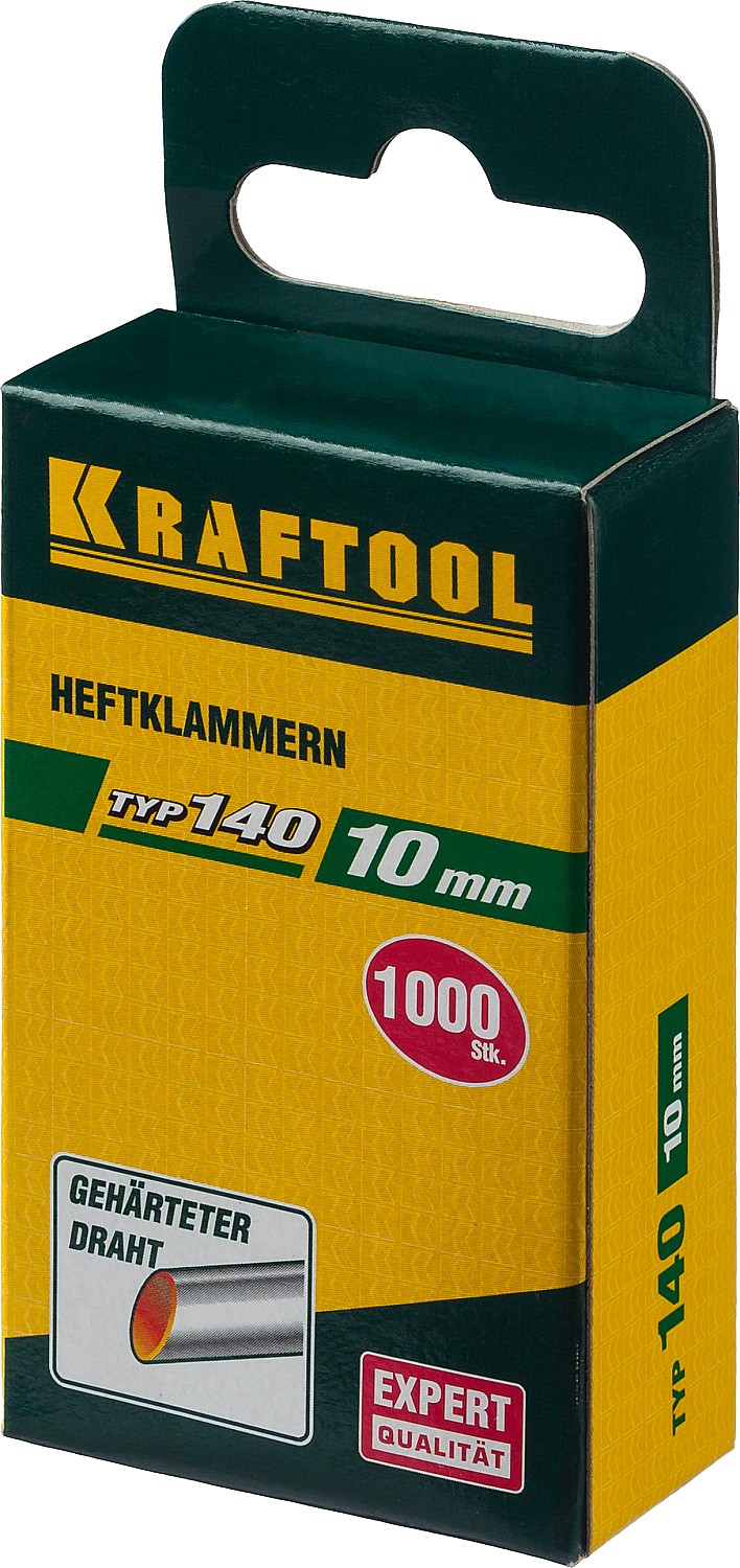 KRAFTOOL тип 140 (G/11/57) 10 мм, 1000 шт, калибр 20GA, скобы для степлера (31680-10)