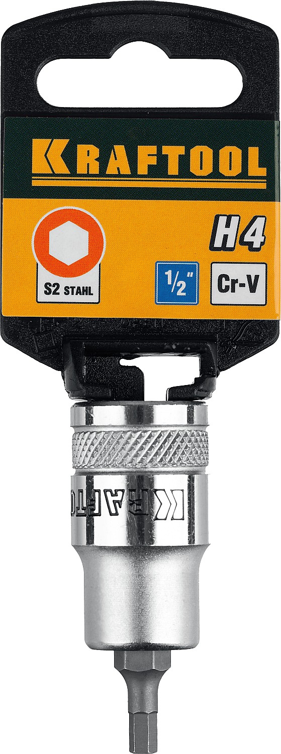 KRAFTOOL HEX, 1/2″, Н4, торцовая бита-головка (27908-04)