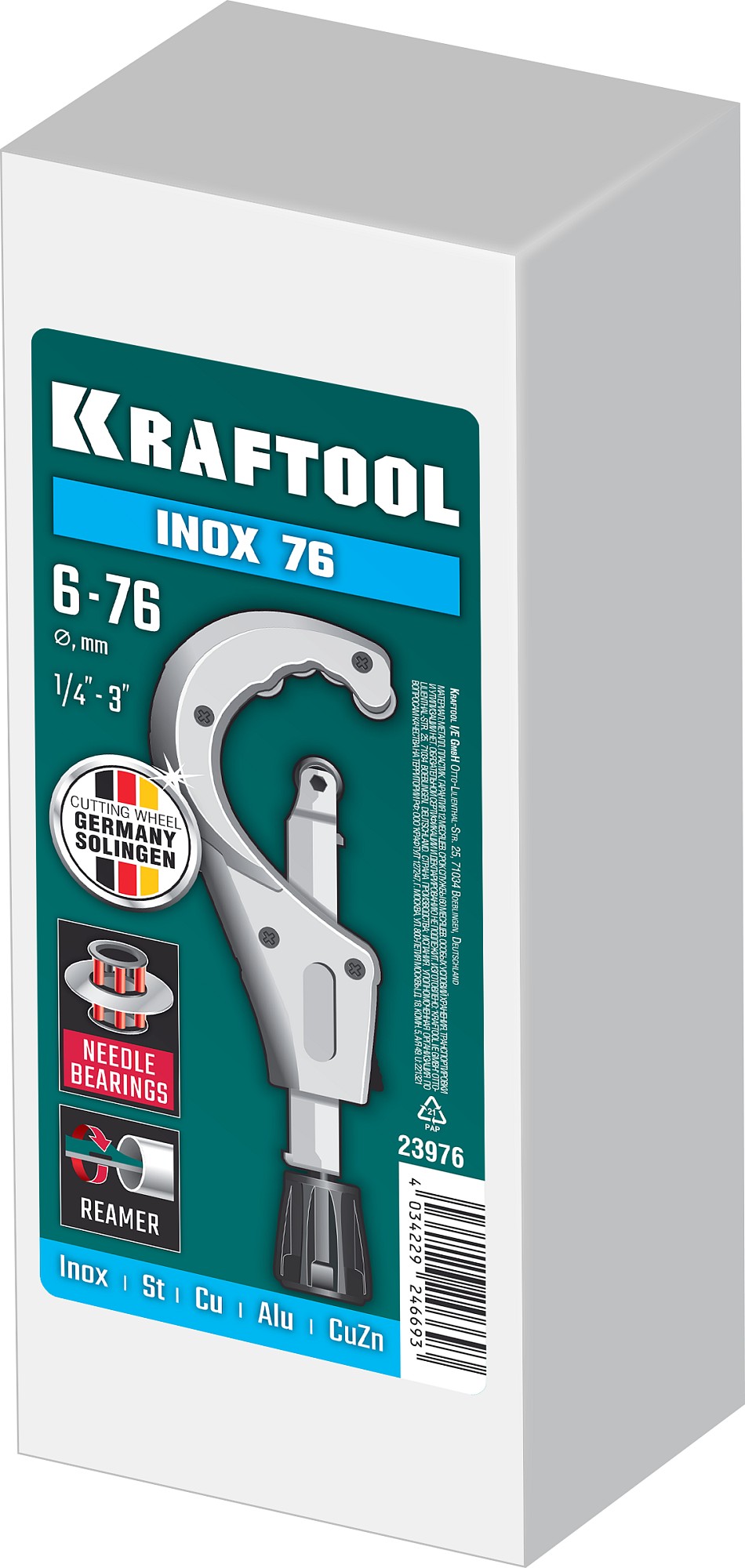 KRAFTOOL INOX-76, 6-76 мм, на подшипниках, труборез для нержавеющей стали (23976)