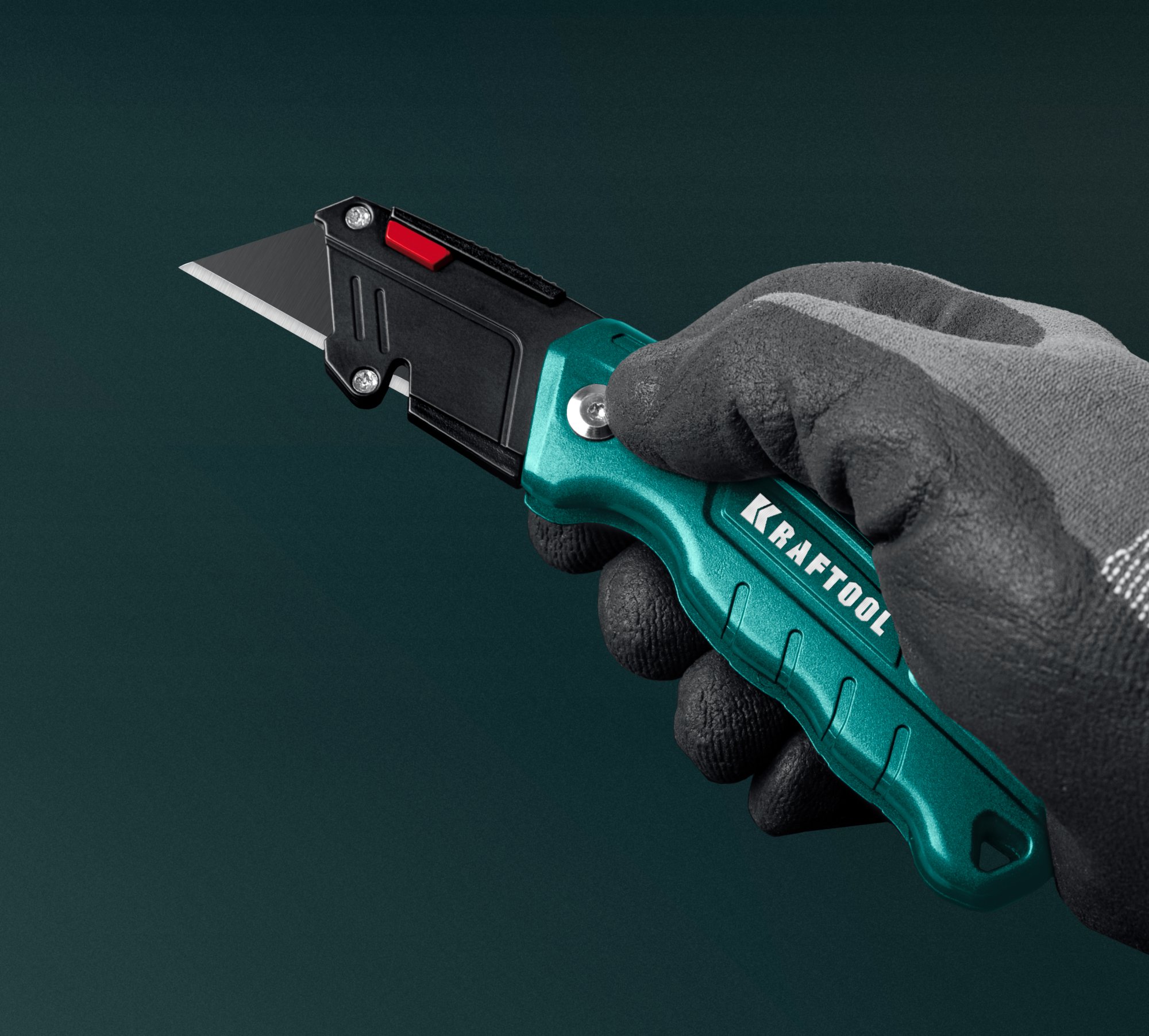 KRAFTOOL Helfer, компактный складной нож с трапециевидным лезвием, тип А24 (09242)