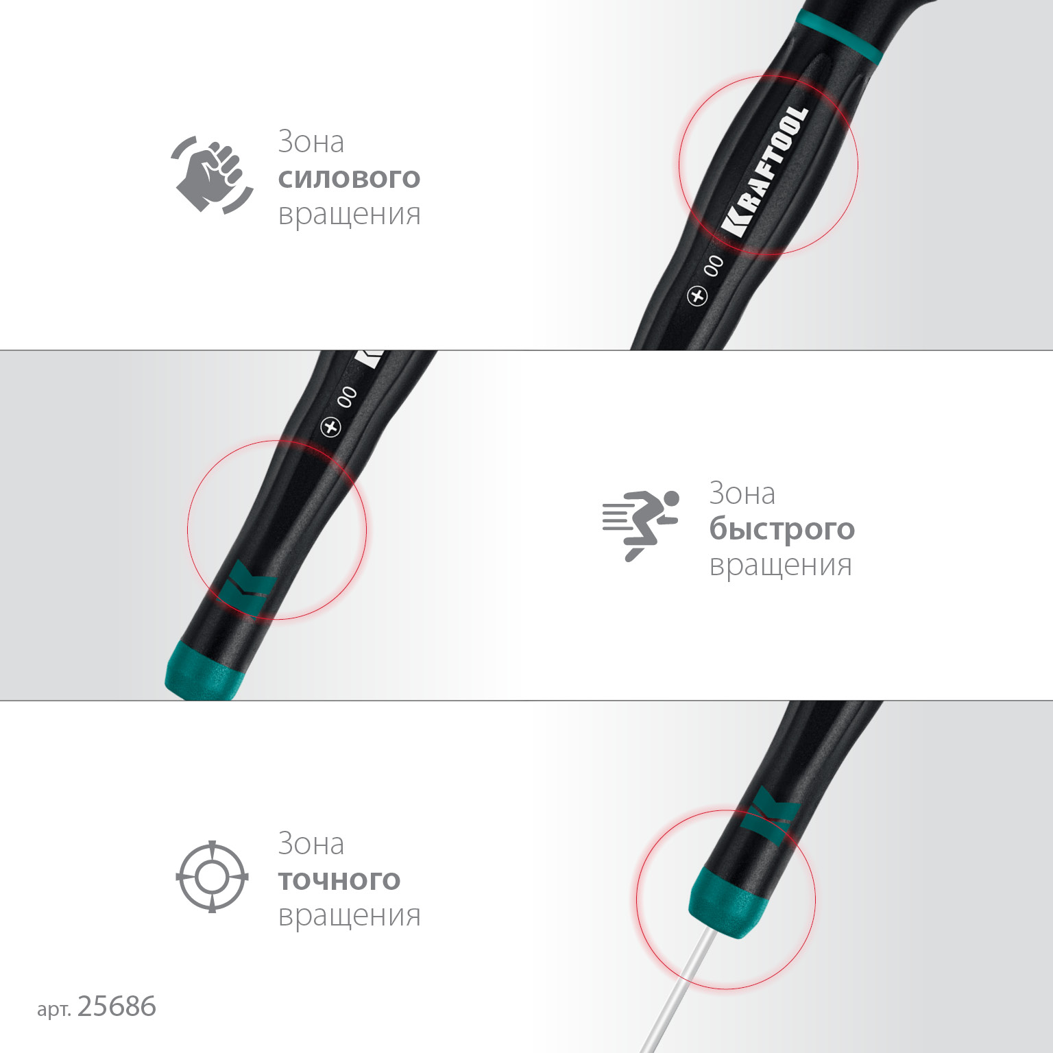 KRAFTOOL Precision 7, 7 предм., Набор отверток (25686)