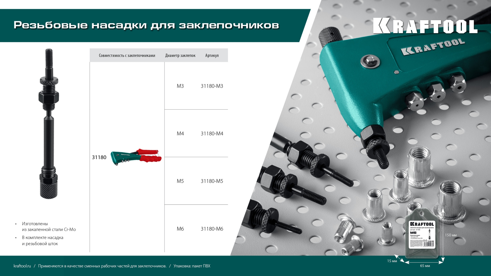 KRAFTOOL сменная насадка М4 для заклепочника Combo2-M6 (31180-M4)