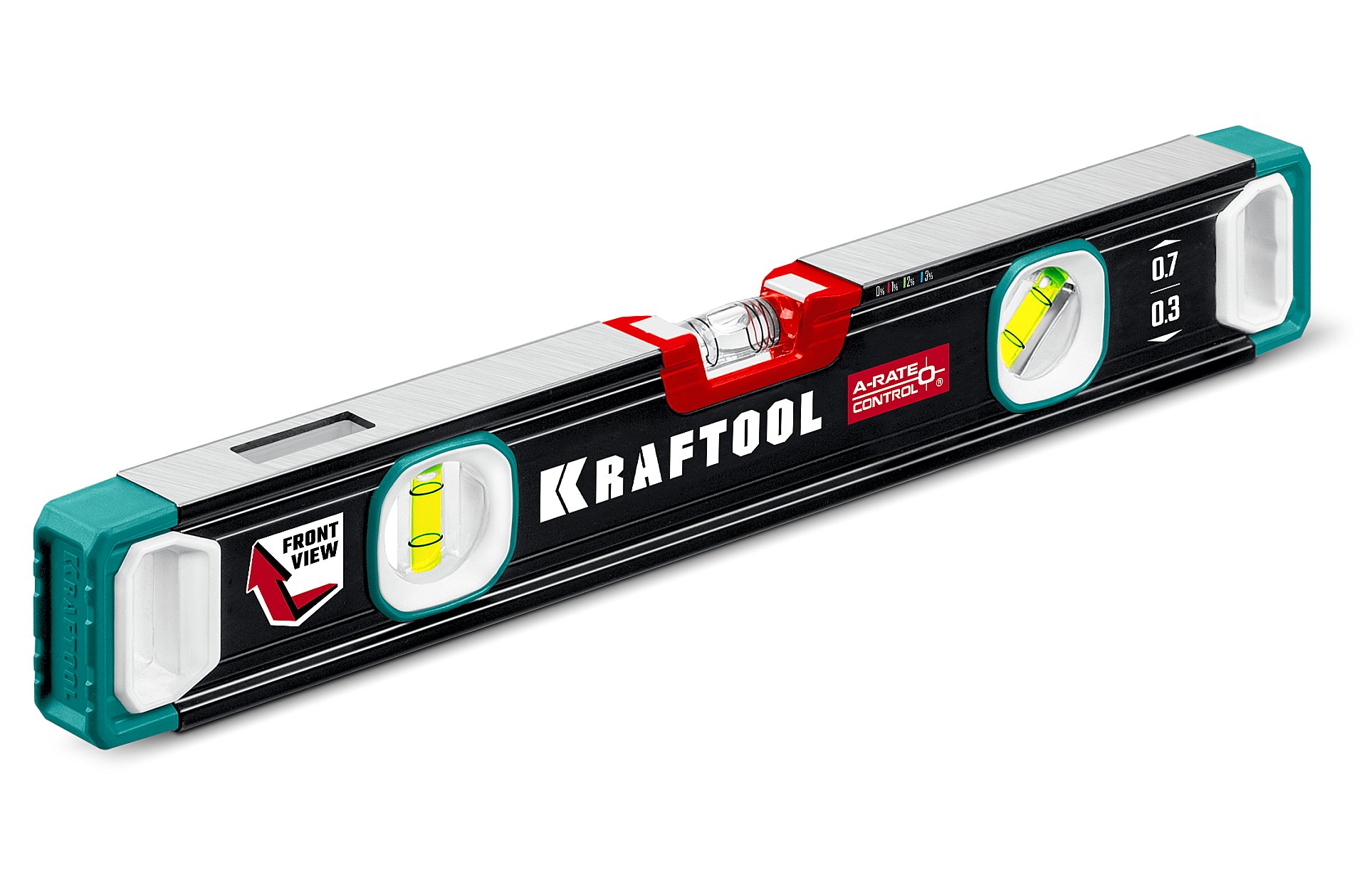 KRAFTOOL A-RATE CONTROL, 400 мм, точность 0.3 мм/м, с инновационным зеркальным глазком, сверхпрочный уровень (34986-40)