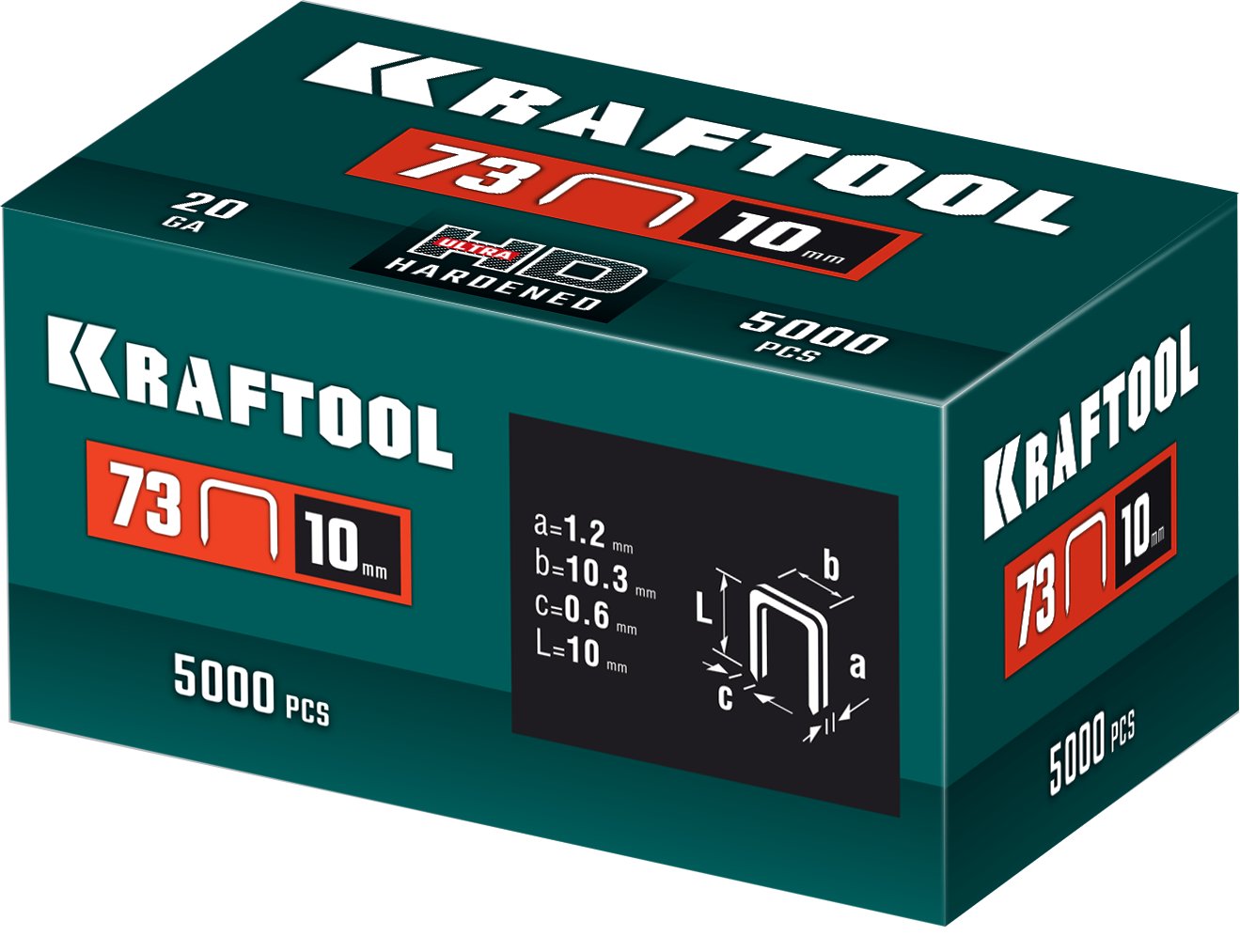 KRAFTOOL 10 мм, тип 73, 5000 шт, скобы для плайера (31773-10)