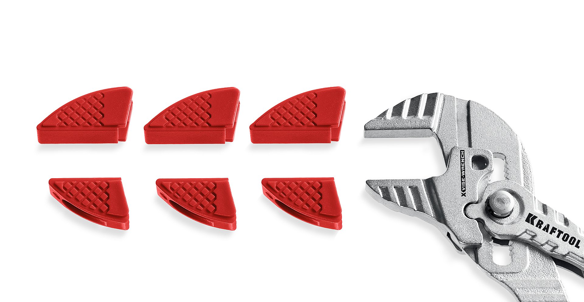 KRAFTOOL Vise-Wrench сменные защитные накладки на губки, для клещей 180 мм, набор из 3-х пар (22066-S3)
