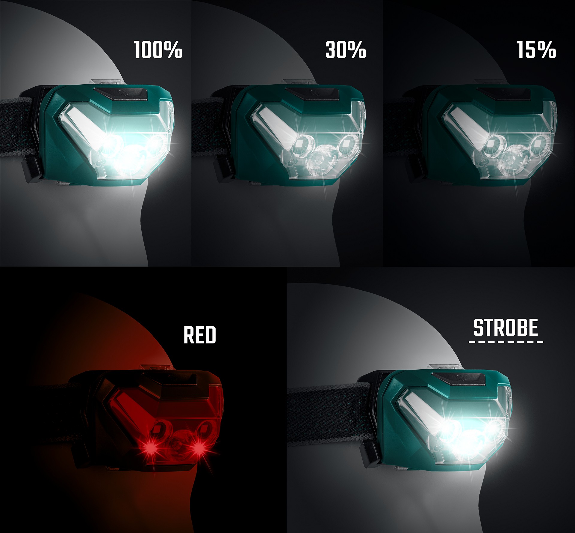 KRAFTOOL KH-3, 500 лм, 5 режимов, налобный фонарь, 3ААА (56456)