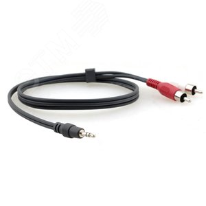 Кабель аудио Jack 3.5 мм. M на 2RCA M, 1.8 м., черный