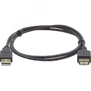 Кабель USB-A 2.0 M на USB-A F, 3.0 м., черный